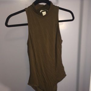 Mock-neck Olive Bodysuit